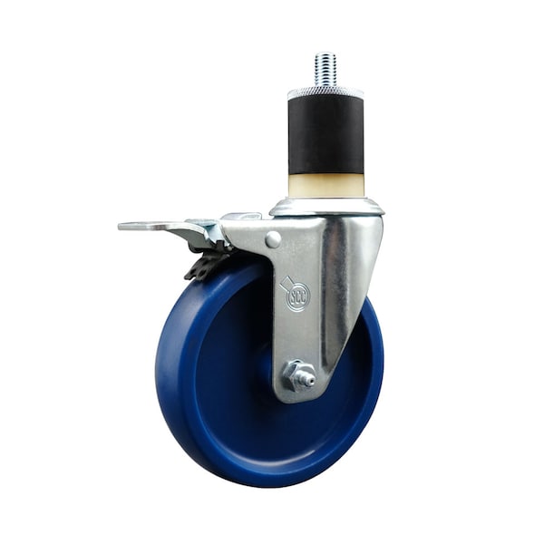 5'' Solid Poly Swivel 1-7/8'' Expanding Stem Caster Total Lock Brake